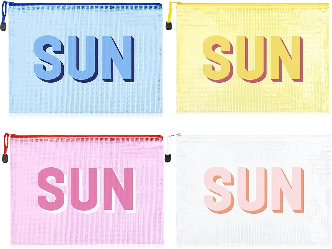 SOIDRAM 4PCS SUN Makeup Bag Clear Zippered Sunscreen Bag Cosmetic Pouch Waterproof Travel Toiletr... | Amazon (US)