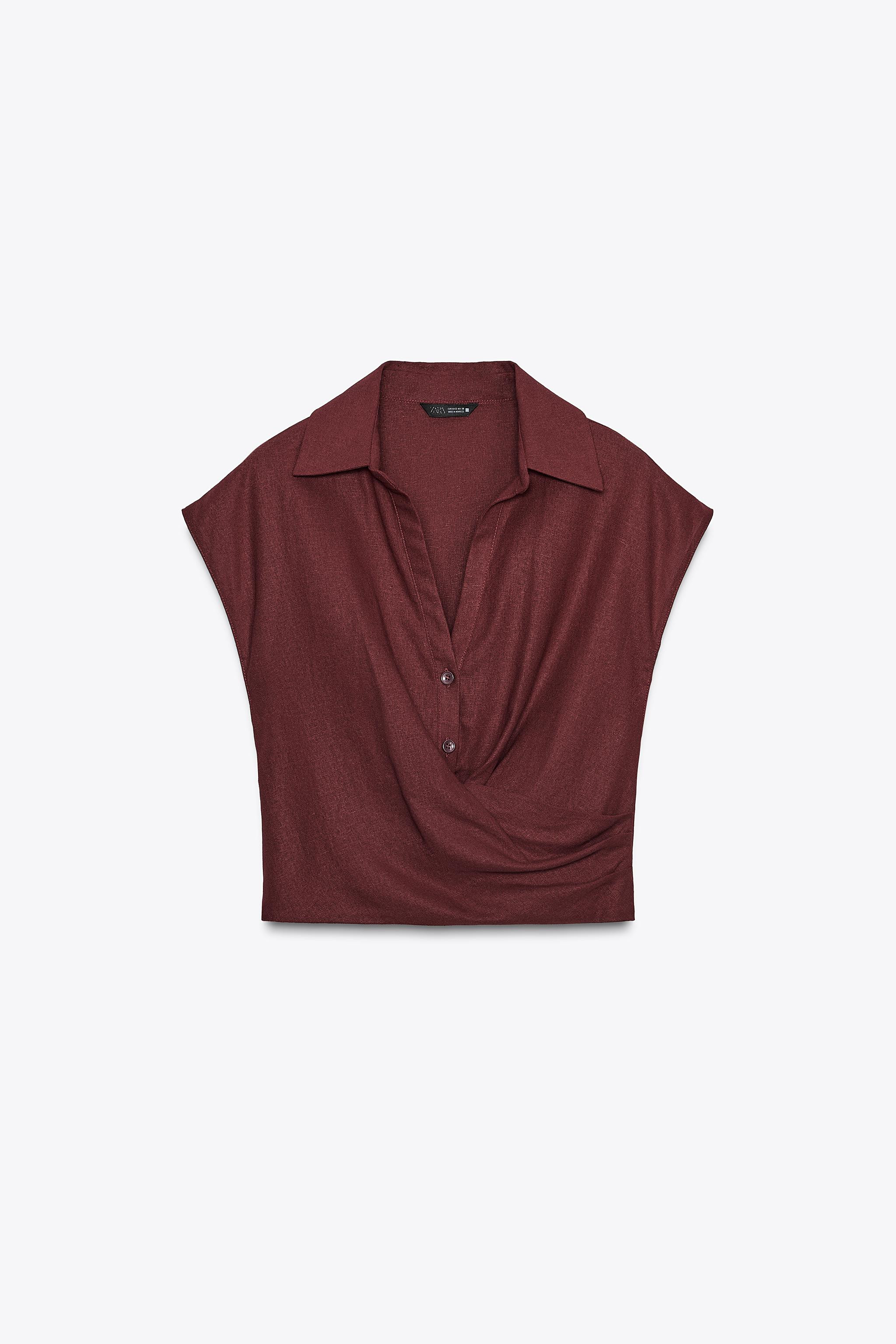 LINEN WRAP TOP | Zara US