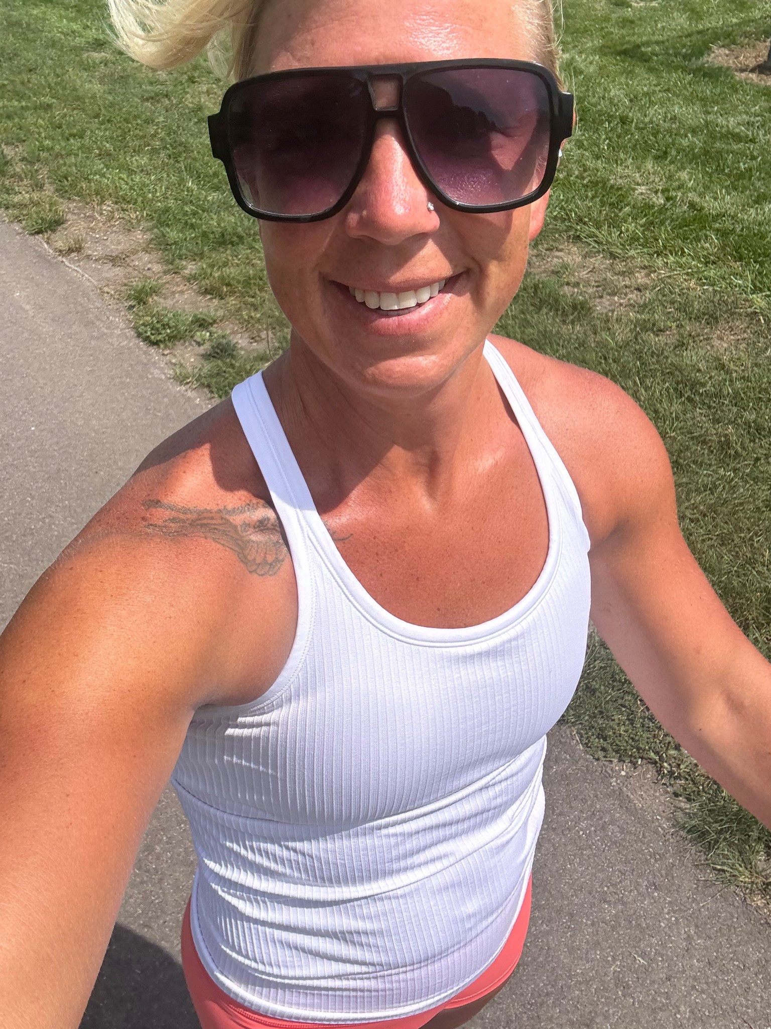 Loving this ribbed tank with built in bra. I hate having to layer in this heat! 

#LTKFindsUnder50 #LTKStyleTip #LTKActive