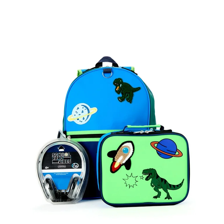 Schoolyard Vibes 17" 3 Piece Backpack Set with Headphones and Kids Lunch Box - Walmart.com | Walmart (US)