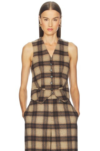 GIUSEPPE DI MORABITO Plaid Top in Beige from Revolve.com | Revolve Clothing (Global)