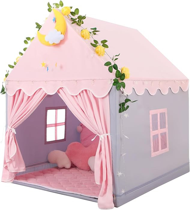 Wilwolfer Kid Tent with Mat, Star Lights - Kids Play Tents for Toddlers Kids Tents Indoor Playhou... | Amazon (US)