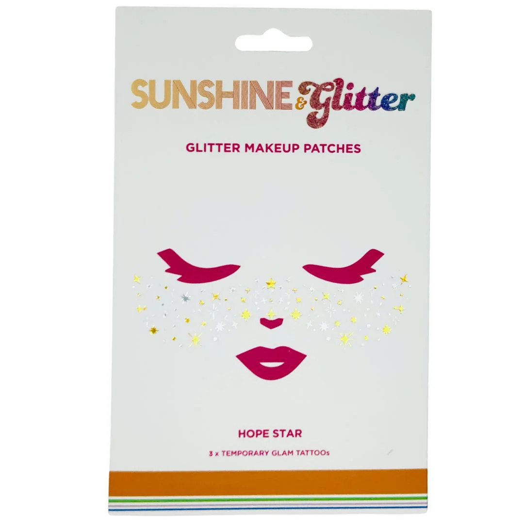 Sunshine & Glitter Face Tattoo - HOPE STAR | Sunshine & Glitter