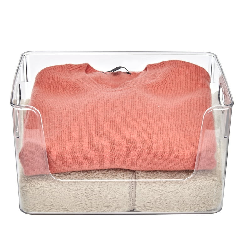 Mainstays Clear Plastic Open Front Organizer Bin , Single Size Organizer Bin | Walmart (US)