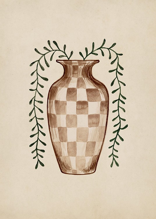 Checkered Vase Poster | Desenio