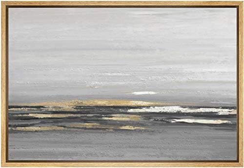 SIGNWIN Framed Canvas Wall Art Gold and White Print Abstract Brushstroke Canvas Home Artwork Deco... | Amazon (US)