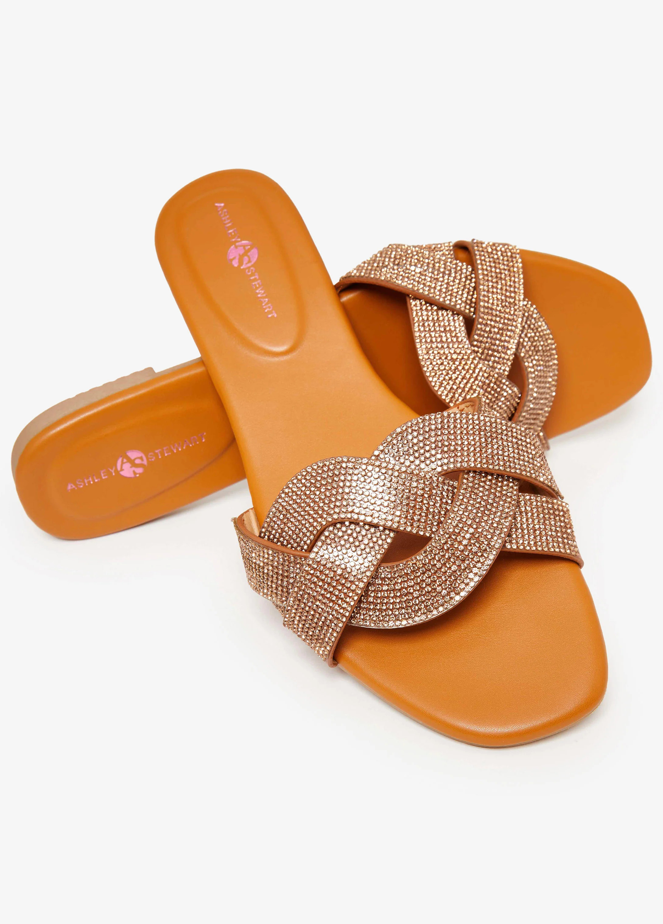 Braided Crystal Sandals | Ashley Stewart