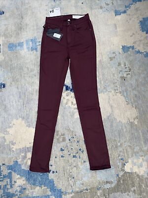 rag and bone W1566O163BUR burgundy high rise ankle skinny jeans Sz 24 NWT $195  | eBay | eBay US
