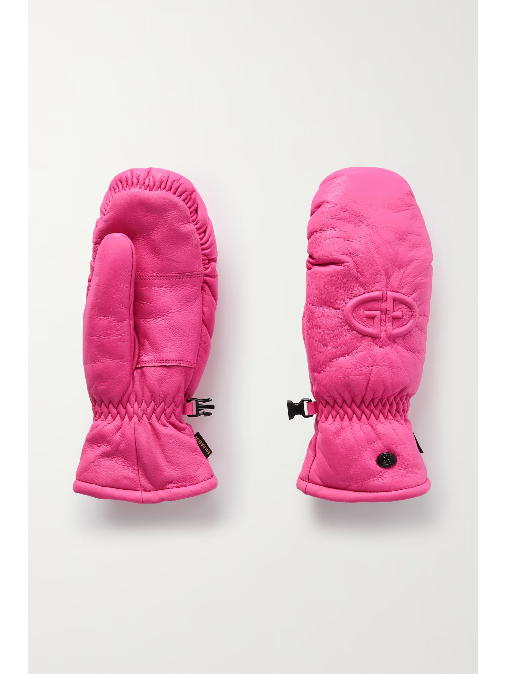 Hilja embossed padded leather ski mittens | NET-A-PORTER (US)