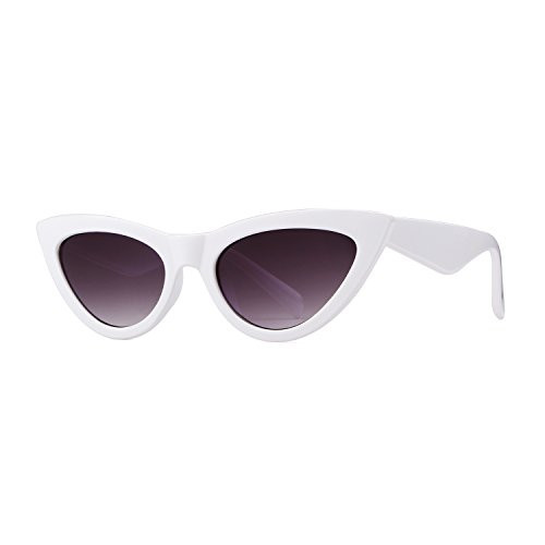ADE WU Cat Eye Sunglasses For Women Trendy Triangle Fashion White Cute Aesthetic Ladies Cateye Sun Glasses(White Frame Fade Lens) | Amazon (US)