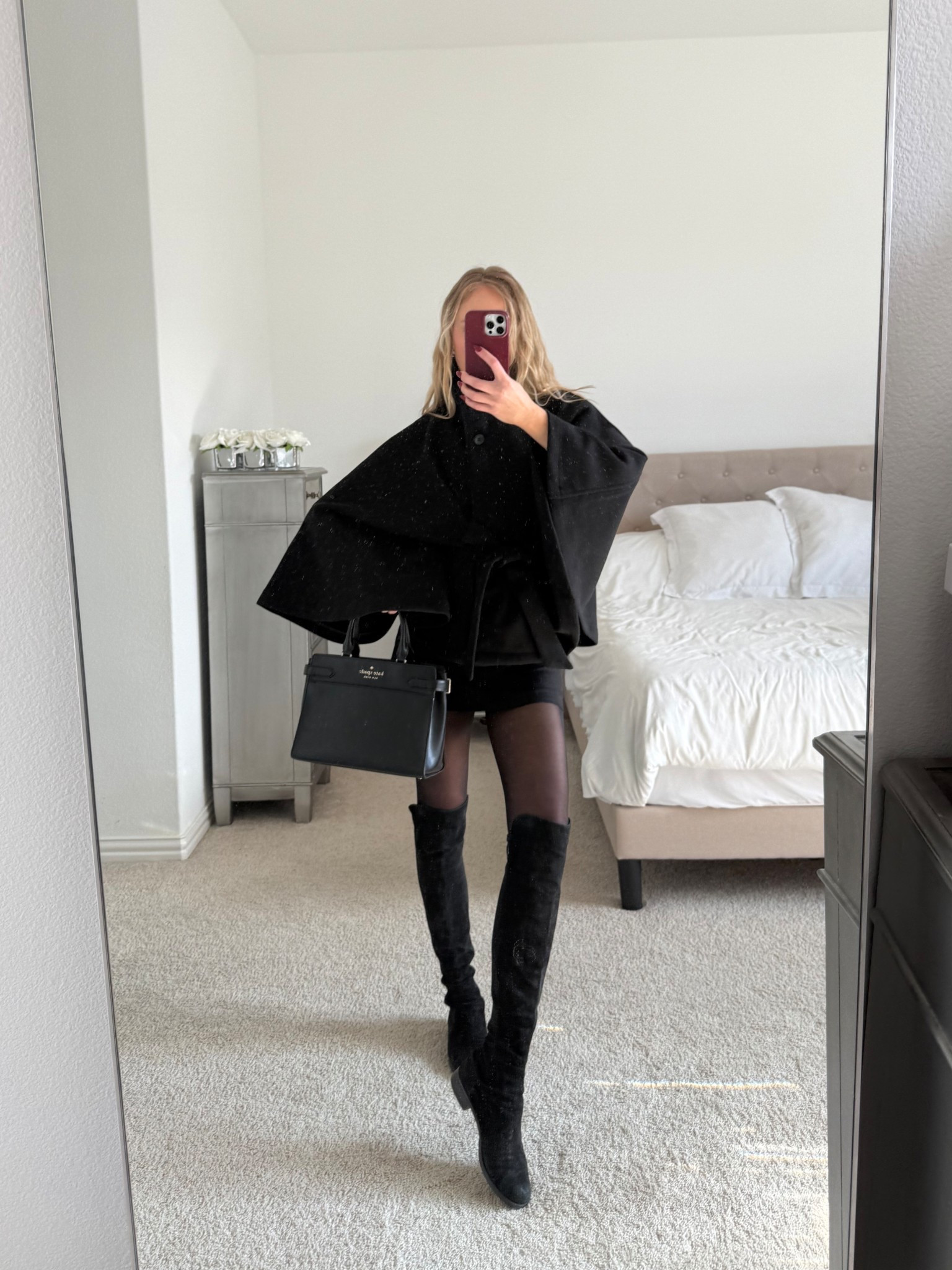 can’t believe this poncho is under $50 👀 

wearing size small in both the poncho, and skort — poncho is true to size; skort runs big! size down or wear with a belt. 
medium in tights. 
boots are true to size and I’ve literally had them for over 10 years. 🖤  

#LTKootd #LTKSaleAlert
