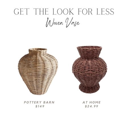 Look for less, woven vase, designer dupe, wicker vase, pottery barn, at home store, fall decor

#LTKunder50 #LTKhome #LTKSeasonal