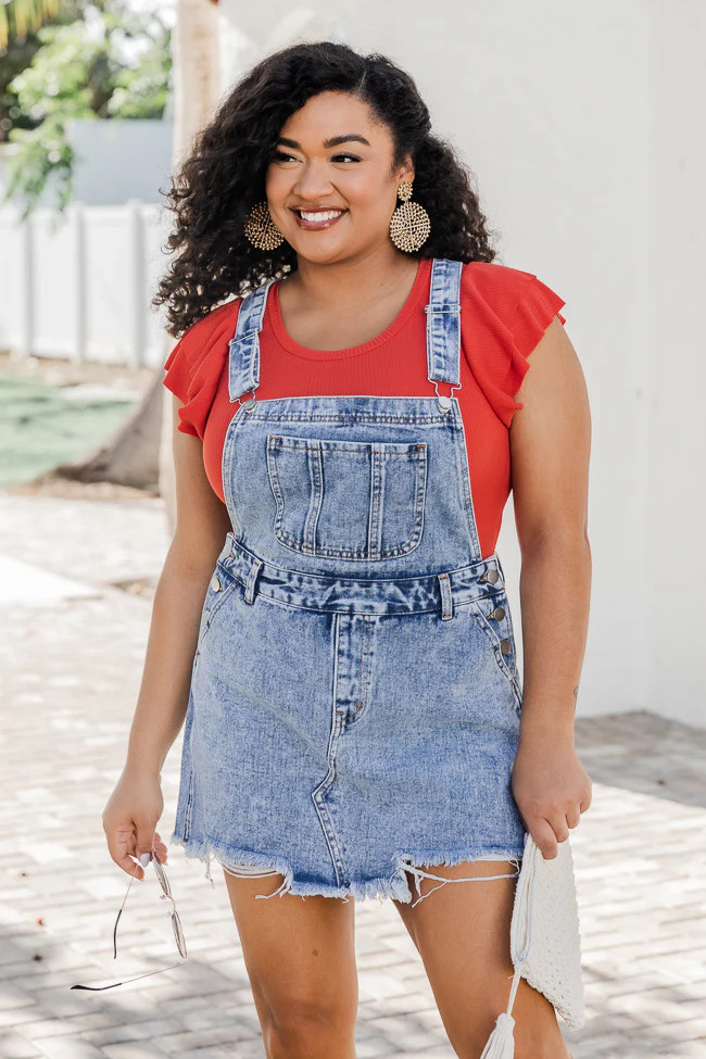 Beautiful Crazy Acid Wash Overall Dress | Pink Lily