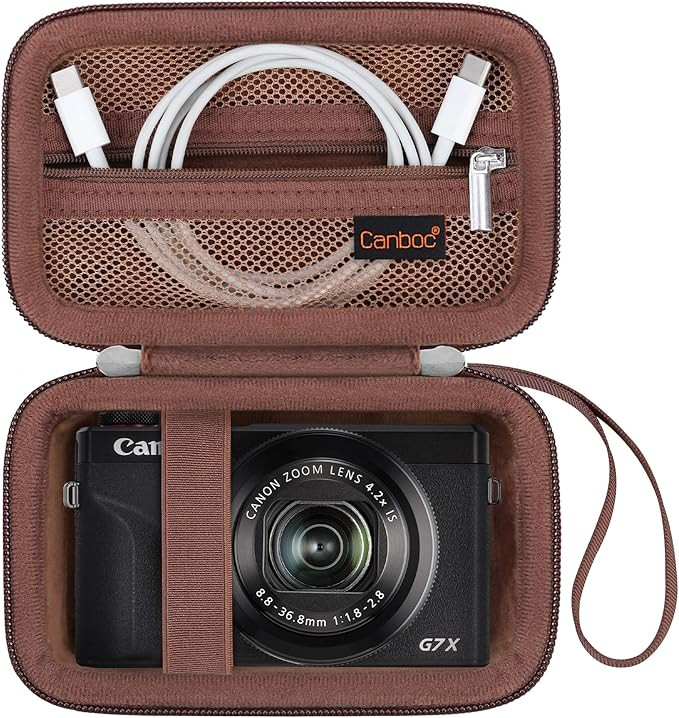 Canboc Camera Case for Canon PowerShot G7 X Mark III/ G7X Mark II, Brown | Amazon (US)