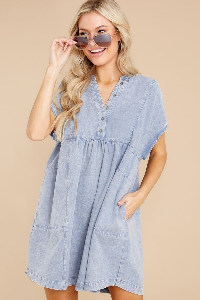Something To See Denim Blue Dress | Red Dress 