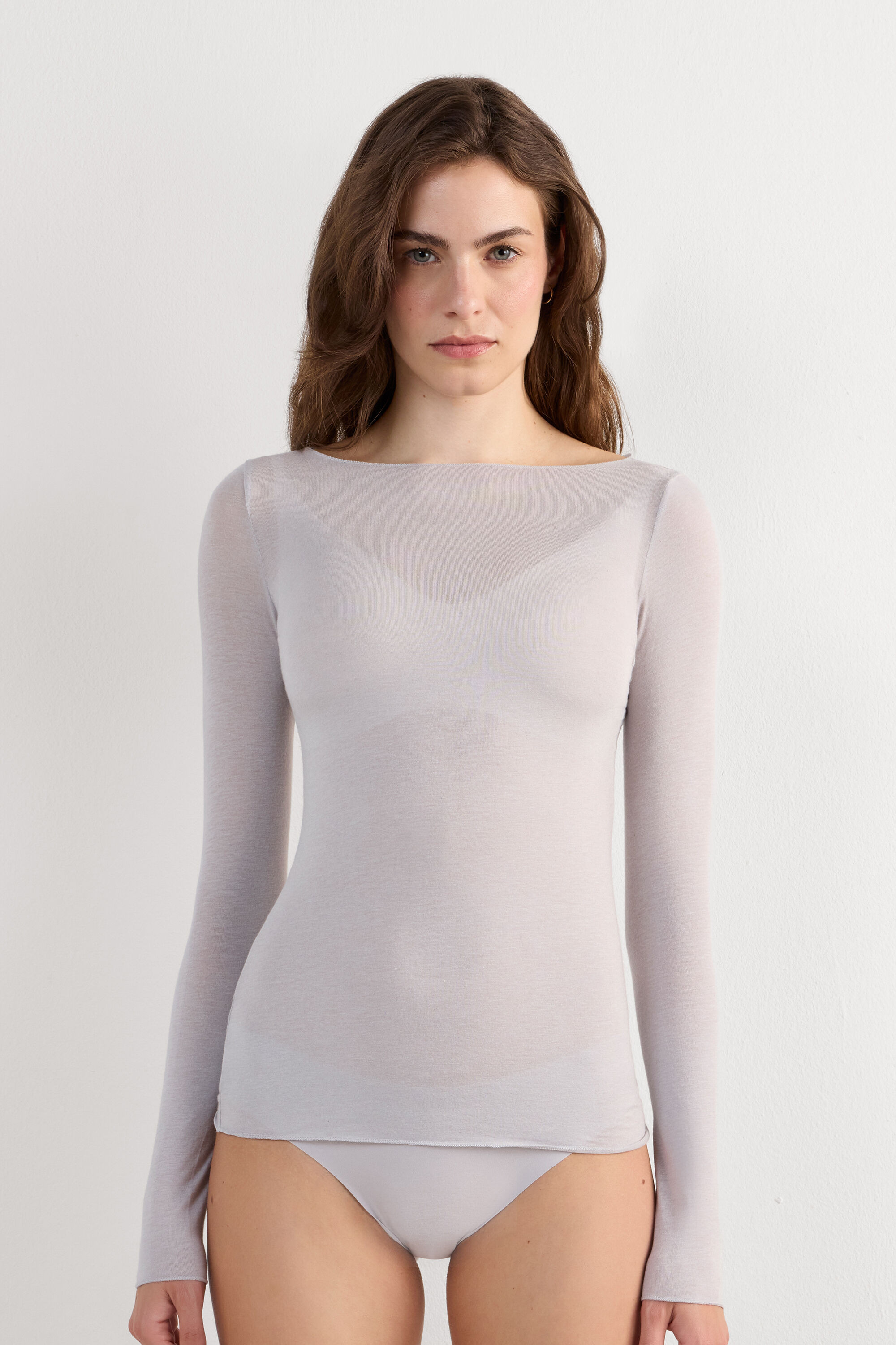 Sheer Cashmere Boat Neck Shirt | Intimissimi | Intimissimi (US)