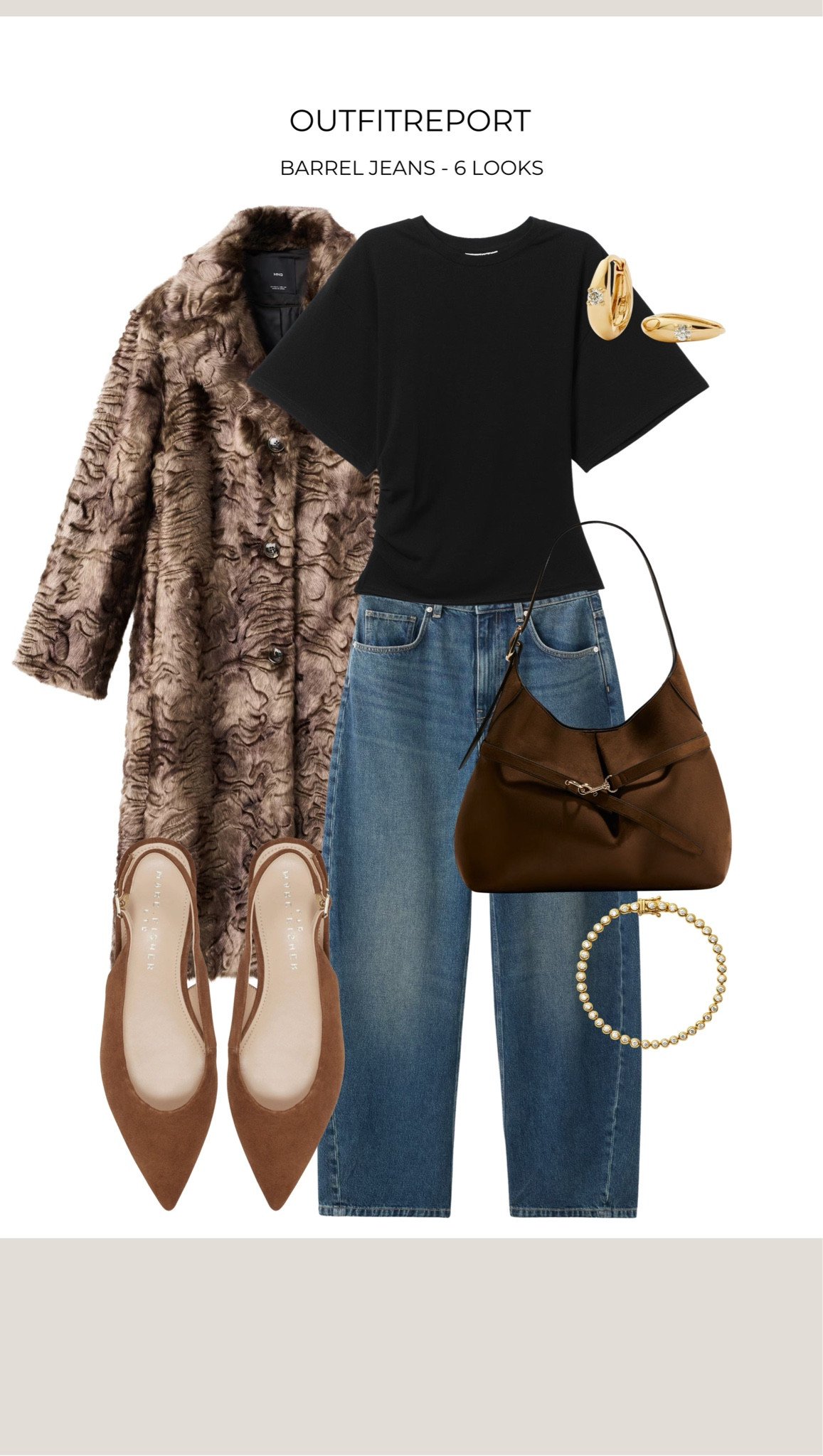 Barrel Jeans outfit with faux fur coat jacket and sling backs 

#LTKautumn #LTKeurope #LTKwinter