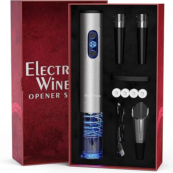 Electric Wine Opener Set with Charger and Batteries- Gift Set for Wine Lovers - Anniversary Birth... | Amazon (US)