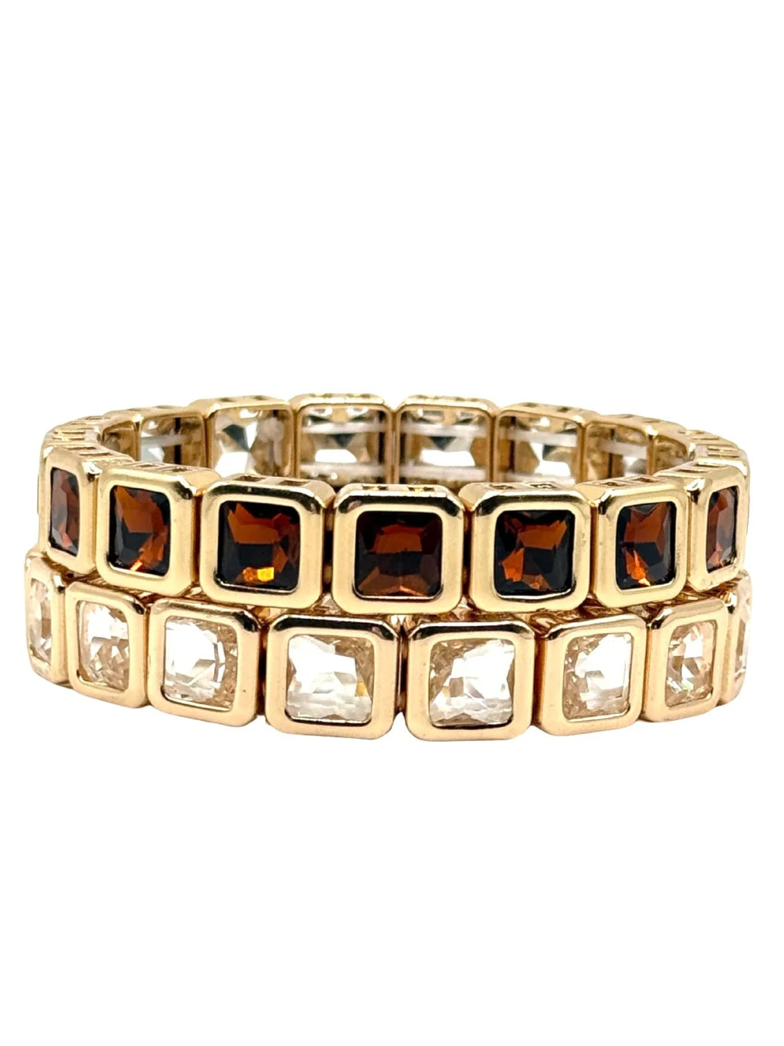 Chunky Gold Square Gems Bracelet | La Lumiere NY