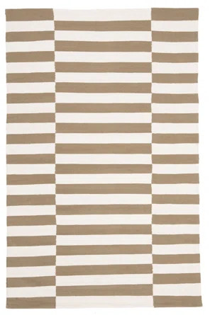 Lauren Ralph Lauren Ludlow Stripe Handmade Flatweave Cotton Area Rug in Sepia/Beige | Wayfair | Wayfair Professional