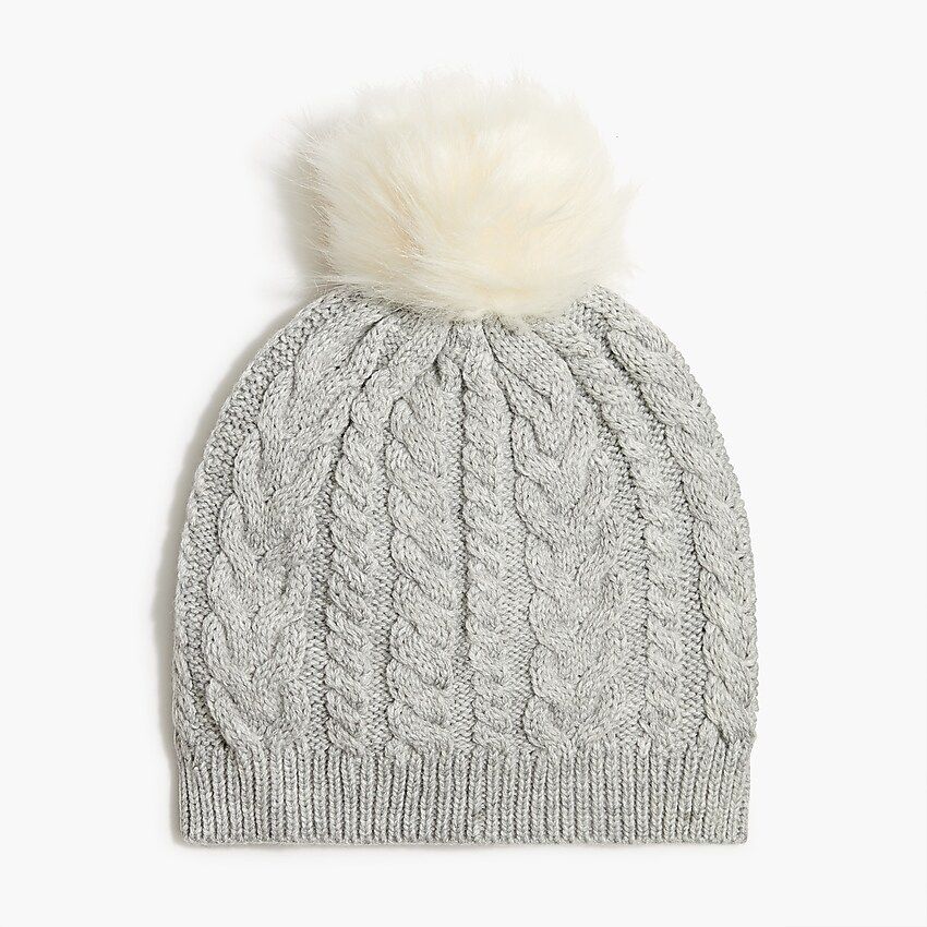 Cable pom-pom beanie hat | J.Crew Factory