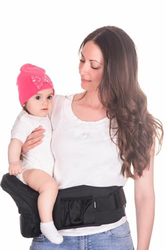 Mom's Choice Award Winner - CozyOne CPC-Certified Baby Hip Carrier, Adjustable Waistband with Abdominal Support Design & Various Pockets for Newborns & Toddlers 8-44 lbs Carrier (Black) | Amazon (US)