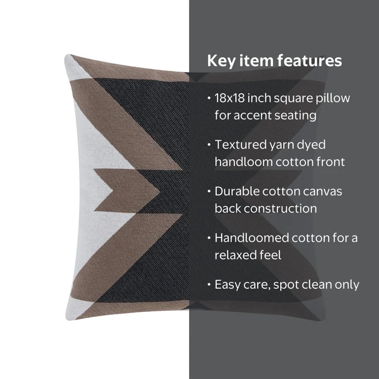 Mainstays 18" x 18" Multicolor Aztec Geometric Cotton Throw Pillow | Walmart (US)