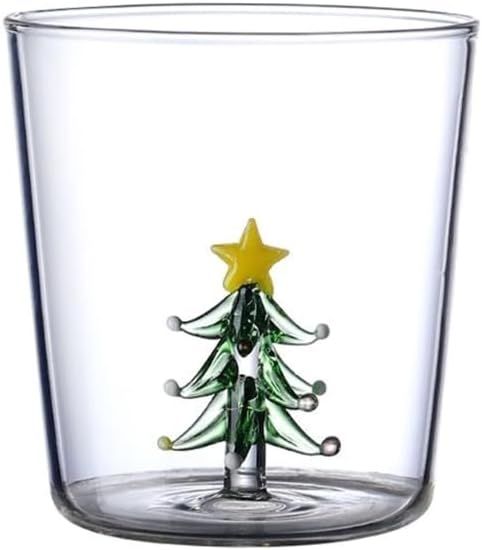 3D Drinking Glass Cup With Christmas Tree Figurine Inside Stemless Glass For Wine Water Milk Gobl... | Amazon (US)
