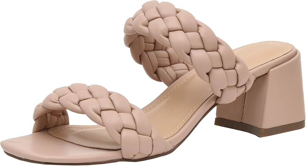 CUSHIONAIRE Women's Onyx braided Heel Sandal +Memory Foam Wide Widths Available | Amazon (US)