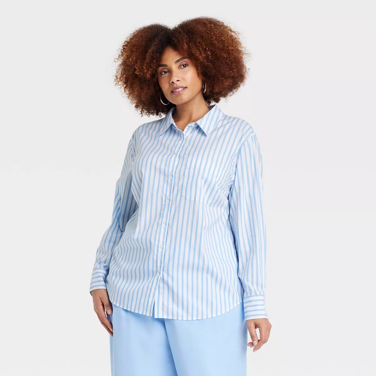 Women's Slim Fit Boyfriend Tailored Long Sleeve Button-Down Shirt - A New Day™ | Target