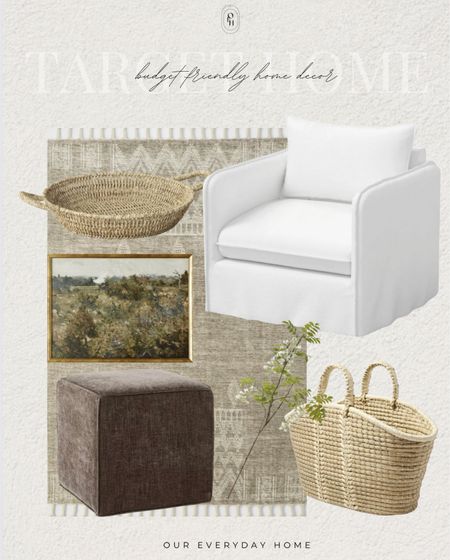 Styled space from Target home 

Our everyday home, accent chair, wall art, home decor, ottoman, area rug 

#LTKhome #LTKfindsunder100 #LTKfindsunder50