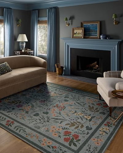 Loloi Rifle Paper Co. Wildwood Collection WWLD-01 Sage 7'-6" x 7'-6" Round Area Rug | Amazon (US)