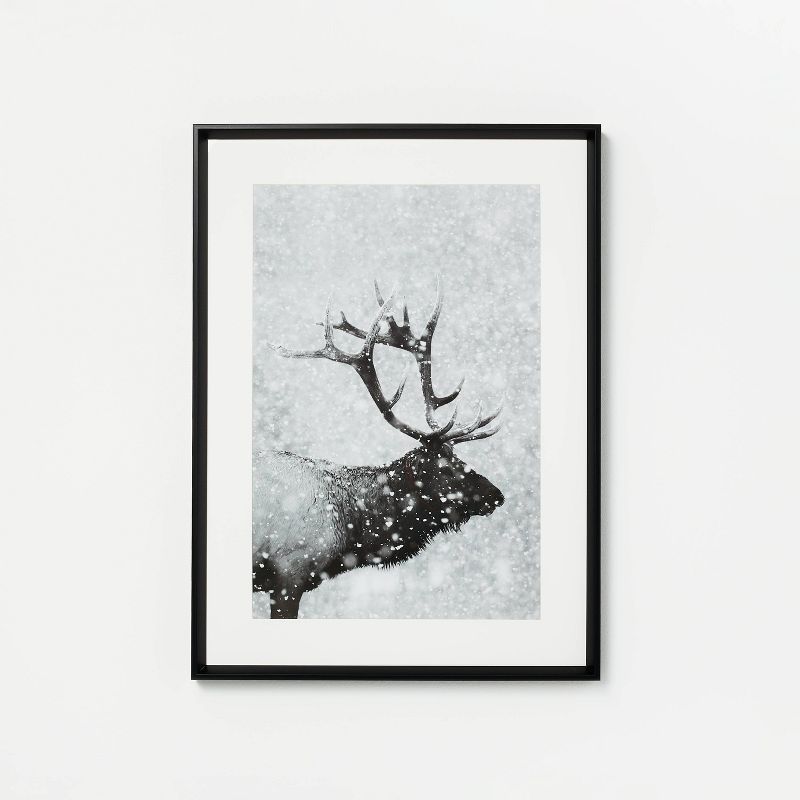 21" x 28.5" Snowflakes and Antlers Framed Under Plexi Poster Prints - Threshold™ designed with ... | Target