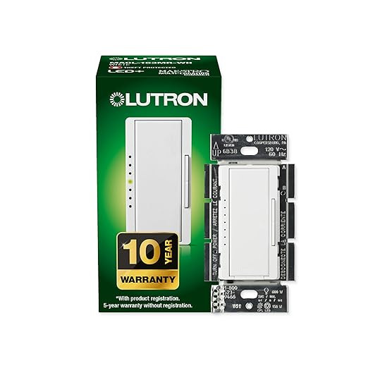 Lutron Maestro LED+ Dimmer Switch for Dimmable LED, Halogen and Incandescent Bulbs, 150W/Single-P... | Amazon (US)