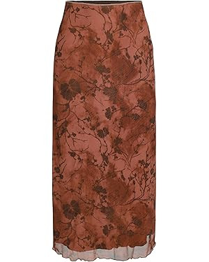 CIDER Women’s Mesh Floral Boho High Wiasted Midi Grunge Skirts | Amazon (US)