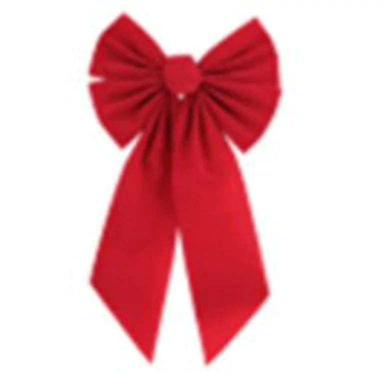 Red Velvet Long Tail Wreath Bow, 19.5 in, by Holiday Time | Walmart (US)