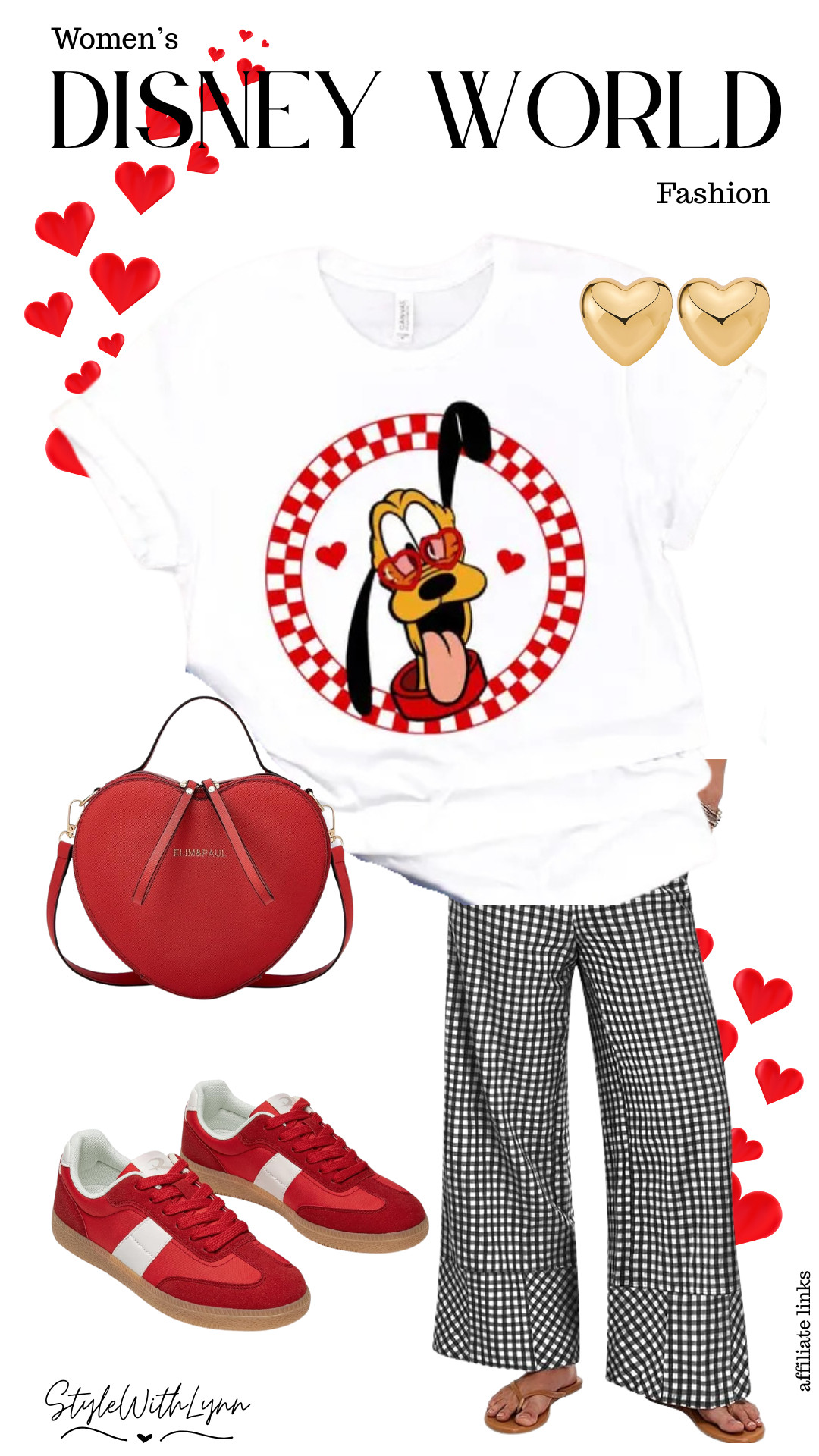 I am obsessed with this look!  This Valentine’s Day themed Pluto tee (listing has other characters too!) adds the cutest pop of character, while black and white gingham pants bring that classic Disney style we all love. Red sneakers keep it comfy for a full park day, and the heart-shaped bag plus gold heart earrings tie everything together for the sweetest finishing touches. Fun, festive, and perfect for a Valentine’s Day trip to Disney World 💌✨

#disneyworld #disneyland #valentinesday


Pluto Valentine’s Day outfit, Disney Valentine’s Day outfit women, women’s Disney World outfit, Pluto Disney outfit, Disney character Valentine outfit, Disney park outfit women, Valentine’s Day Disney parks look, gingham pants Disney outfit, red sneakers Disney outfit, heart shaped bag Disney, Disney outfit with character tee, Minnie and friends outfit, cute Disney World outfit women 

 

#LTKootd #LTKSeasonal #LTKTravel