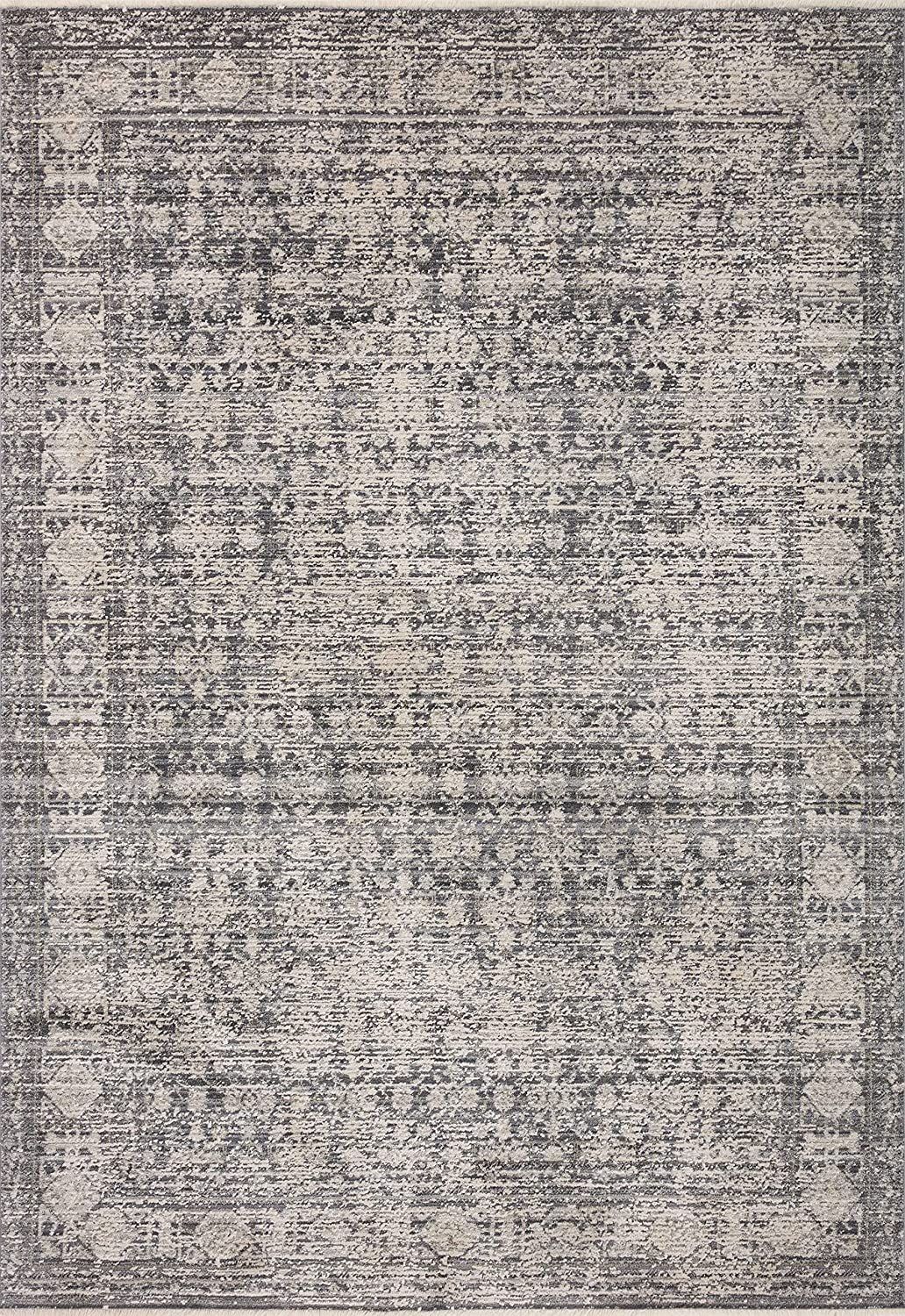LOLOI Amber Lewis Alie Collection ALE-03 Charcoal/Dove 5'-3'' x 7'-9'', 0.13'' Thick Area Rug | Amazon (US)