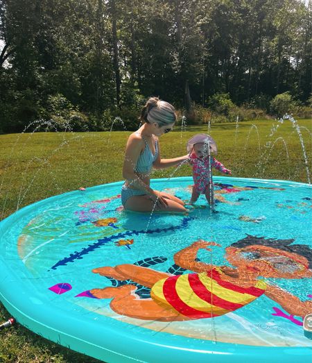 Link for splash pad! 
I don’t have a link for the exact bathing suit I’m wearing but tagged a similar top by the same brand. 

#LTKSeasonal #LTKbaby #LTKFind