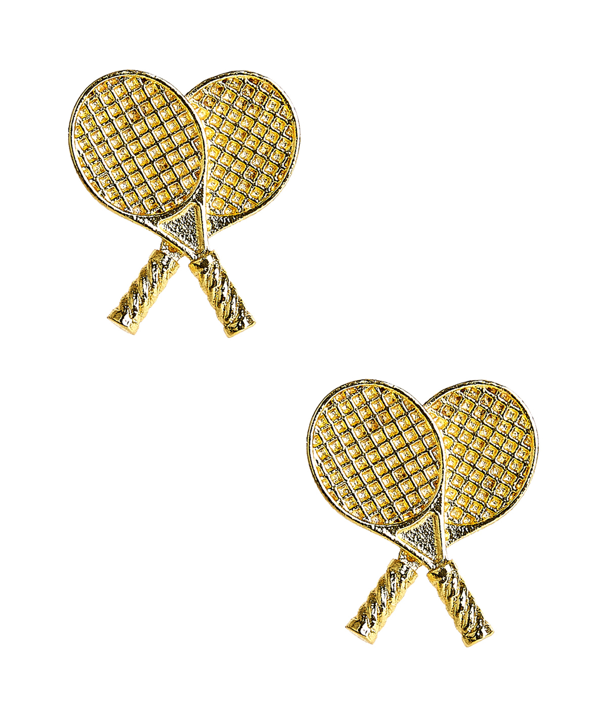 Double Tennis Racket Stud - Gold | Lisi Lerch Inc