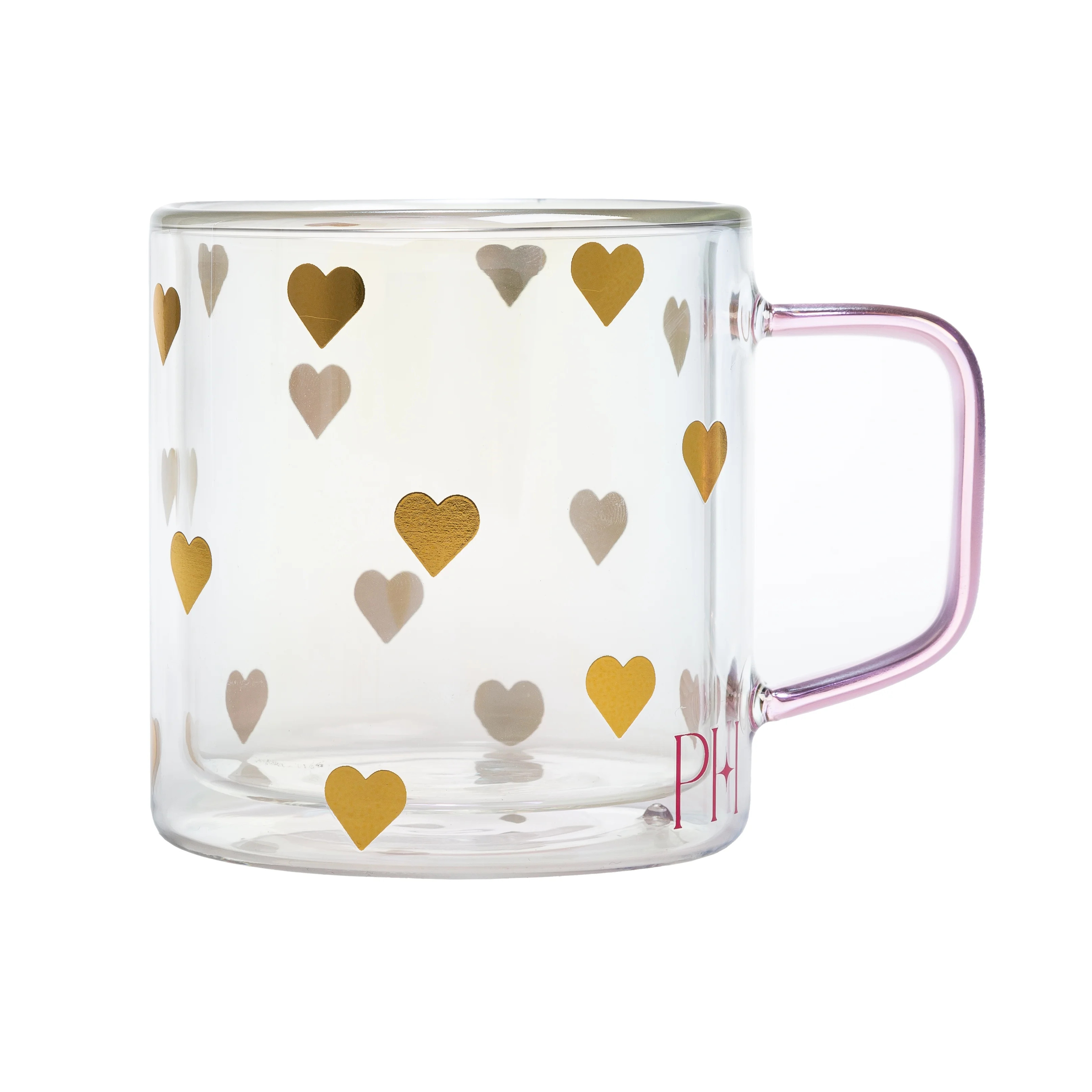 Paris Hilton Double Wall Glass Coffee Mug,13.5 Ounces, Hearts | Walmart (US)