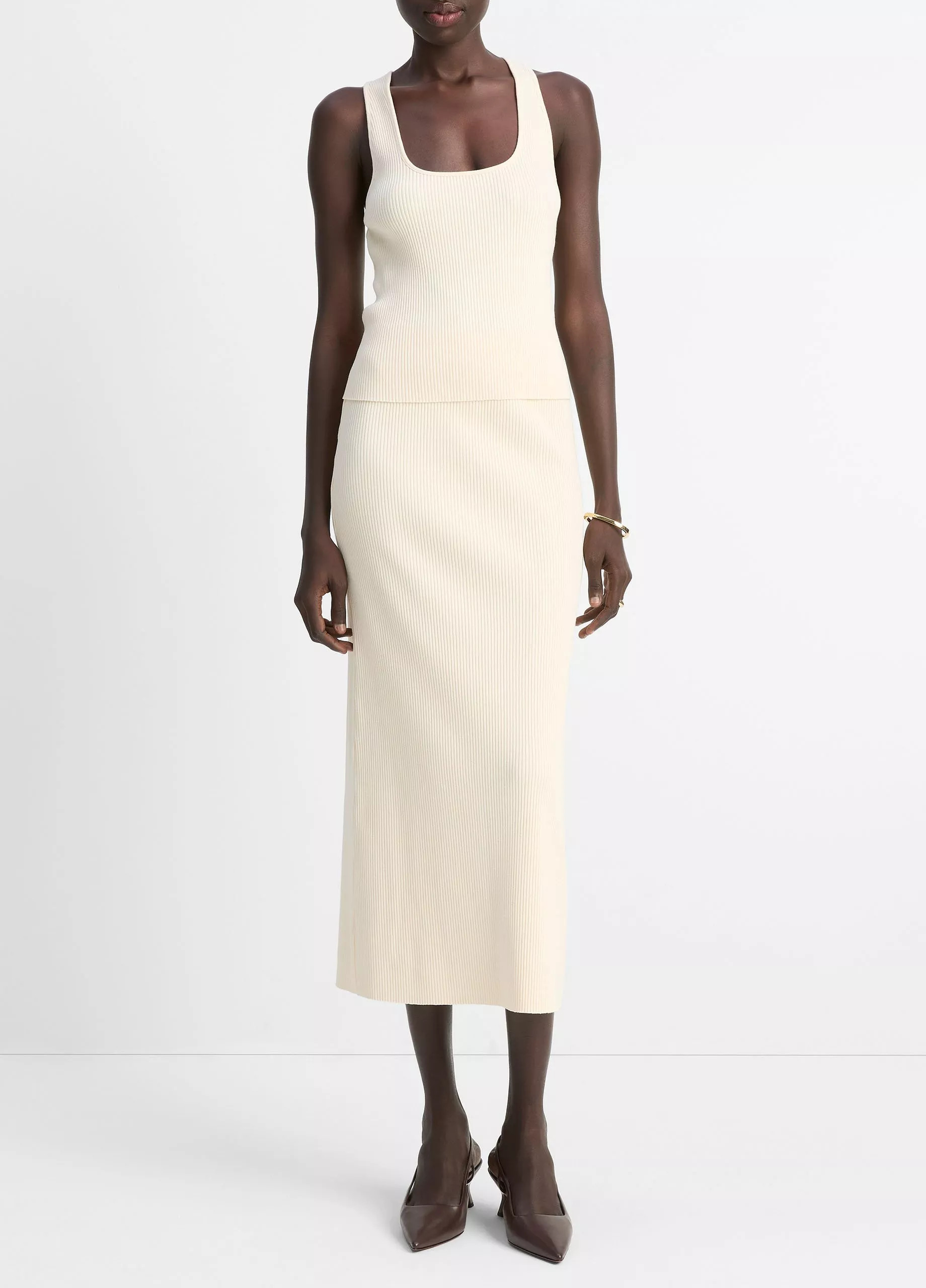 Ribbed Cotton-Blend Midi Skirt | Vince LLC