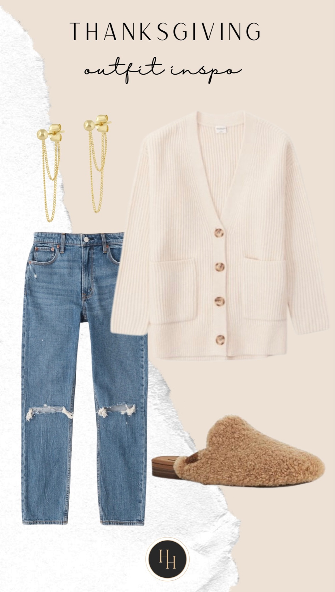 Thanksgiving OUTFIT INSPO 

reposting this to prepare for next week! 

Holiday style, style tip, fall style, cardigan, denim, mules, Sherpa, earrings 

#LTKSeasonal #LTKstyletip #LTKHoliday