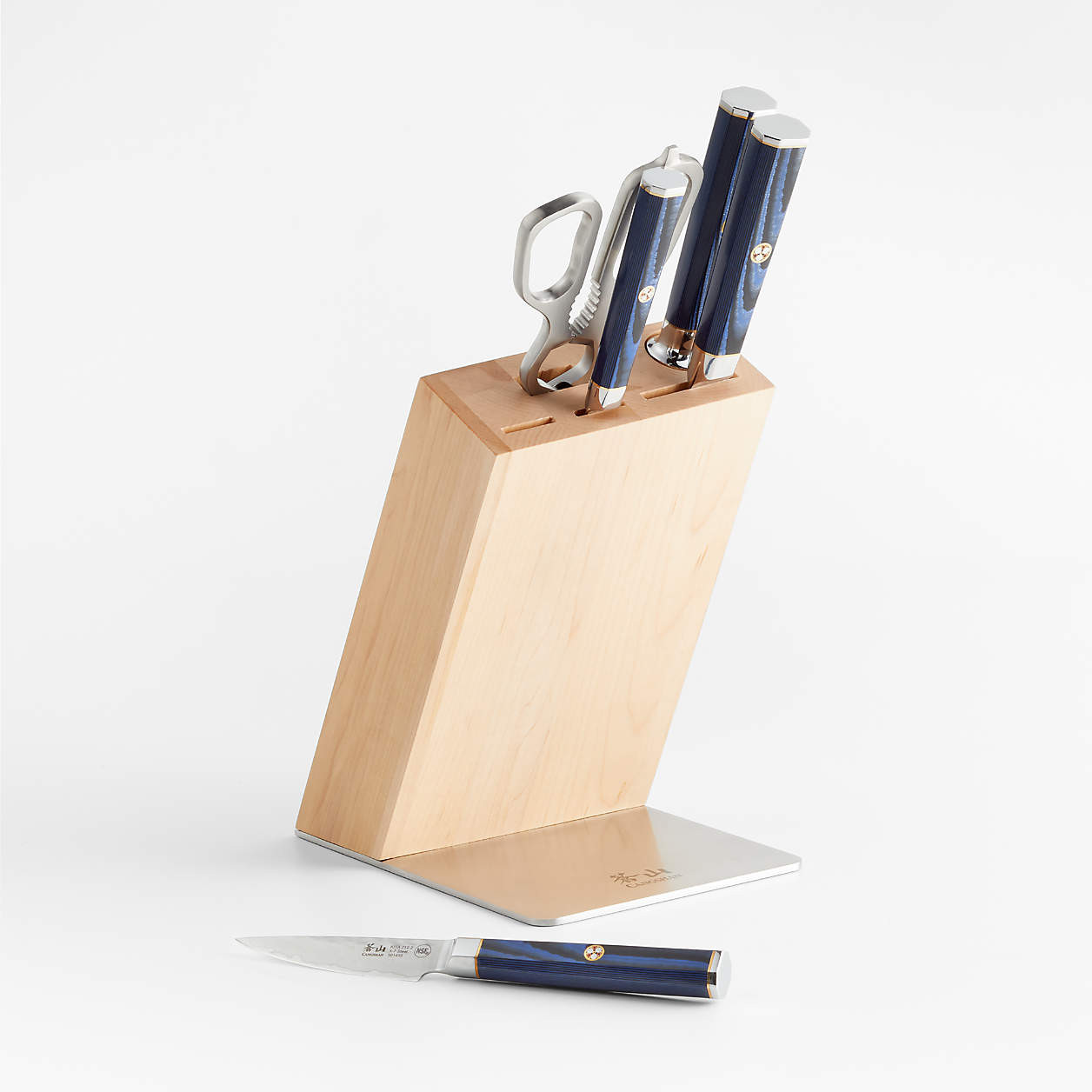 Cangshan Kita Blue 6-Piece HUA Knife Block Set + Reviews | Crate & Barrel | Crate & Barrel