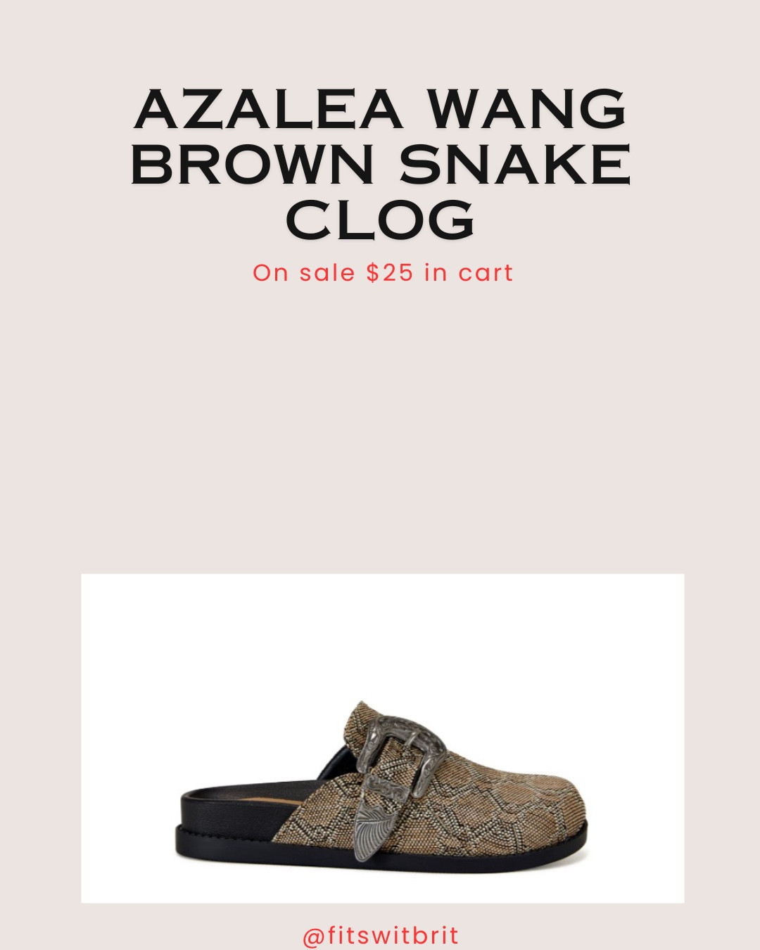 Azalea Wang Brown snake clog on sale in cart  

#LTKHoliday #LTKGiftGuide #LTKFindsUnder50