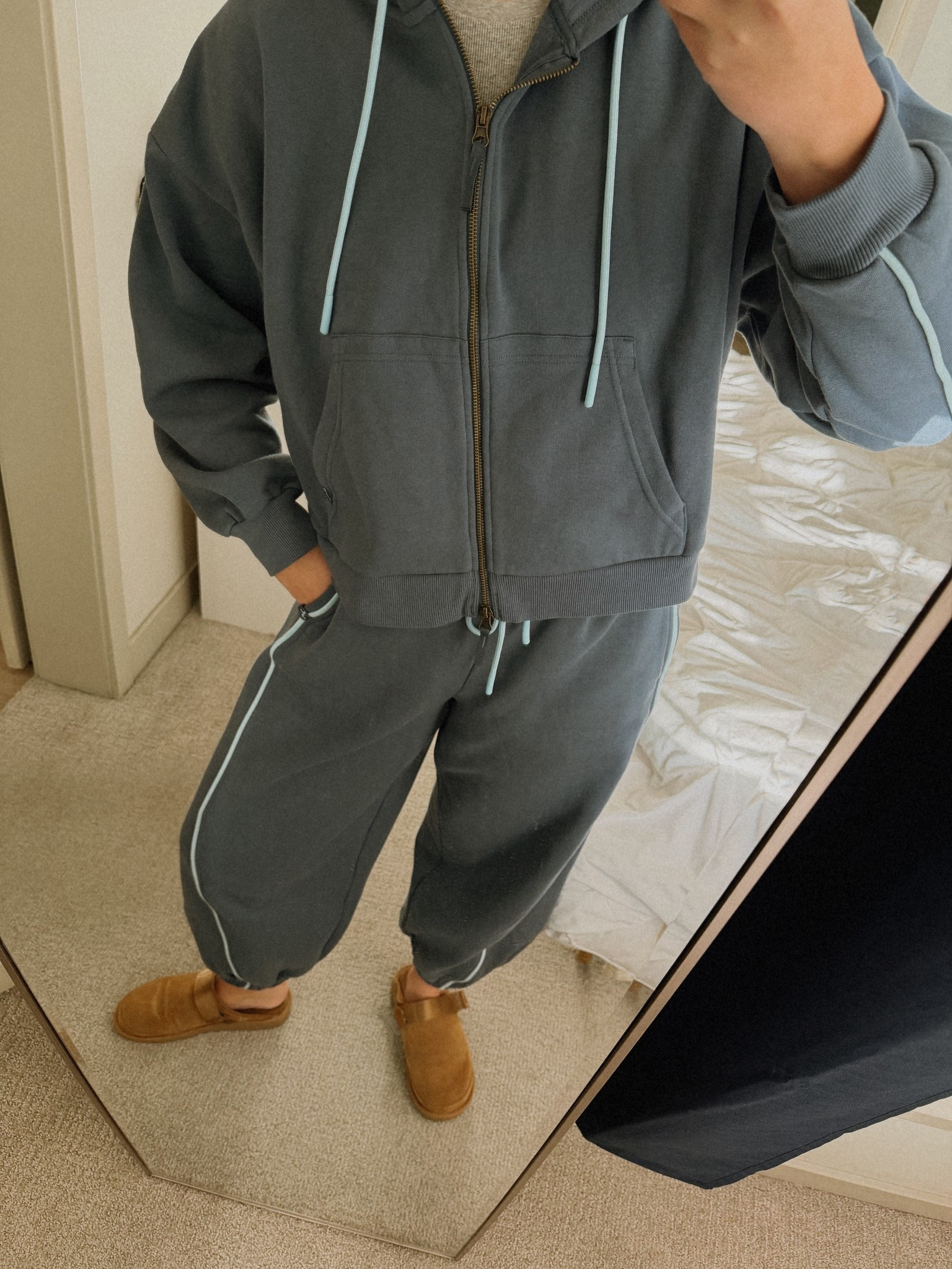 Sweat set! Size down in pants, they’re a bit bigger in the waist and find myself pulling them up often!

#LTKTravel #LTKTall #LTKootd