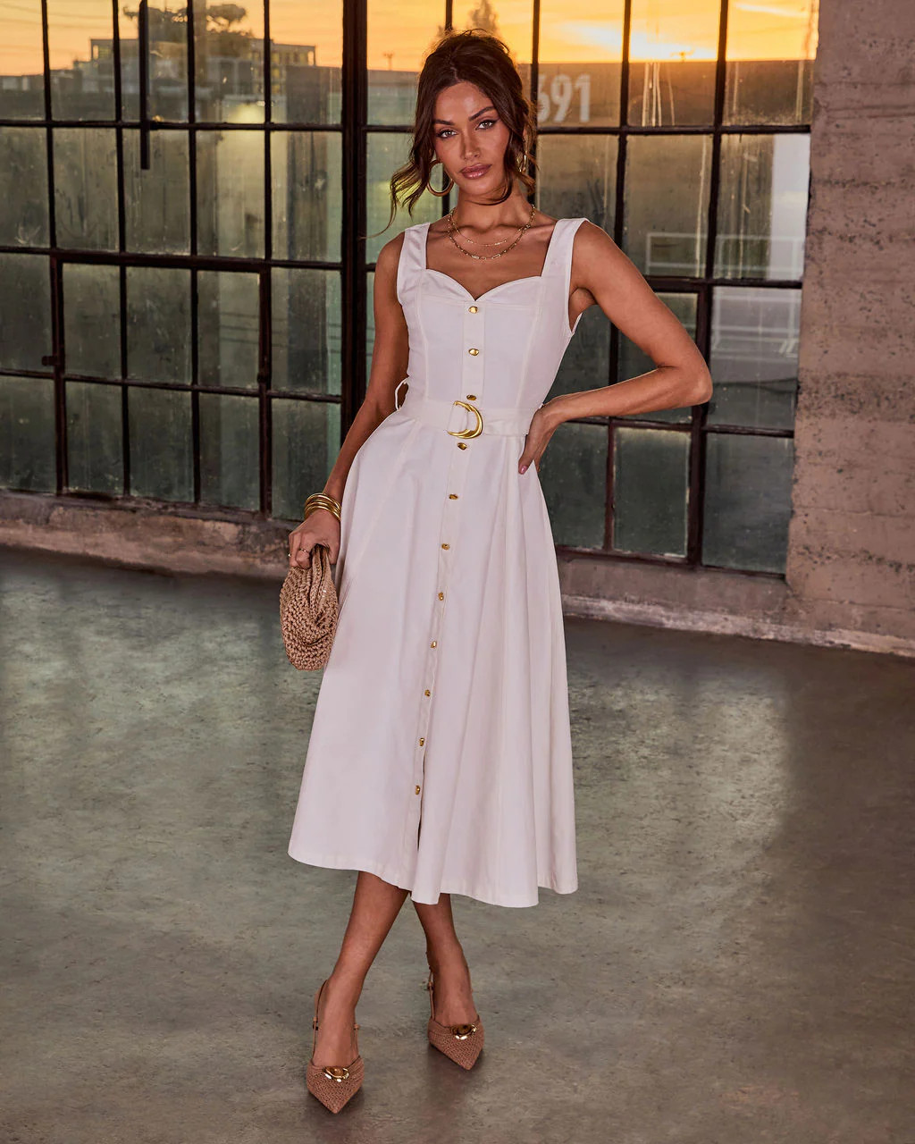 Dawn Notebook Belted Midi Dress | VICI