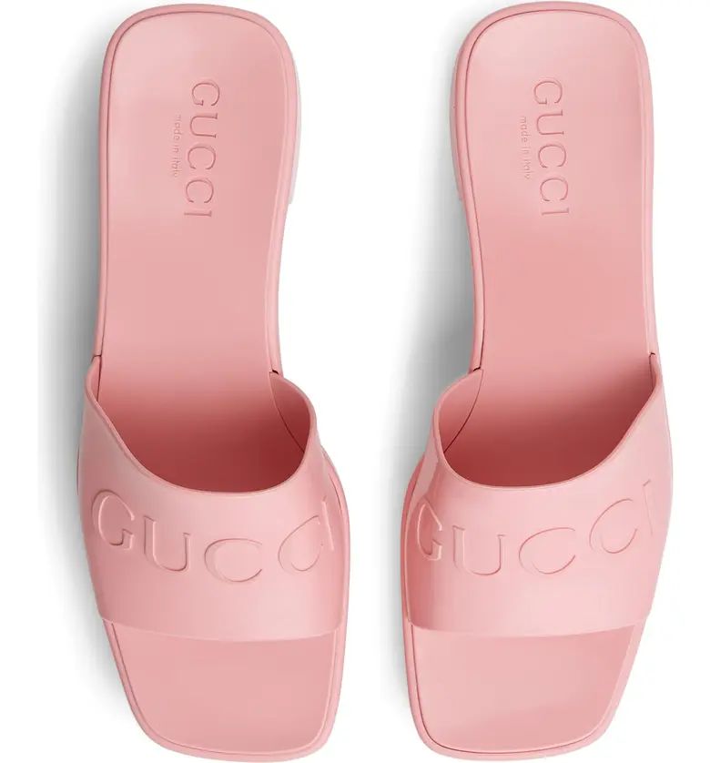 Gucci Rubber Logo Platform Slide Sandal | Nordstrom | Nordstrom Canada