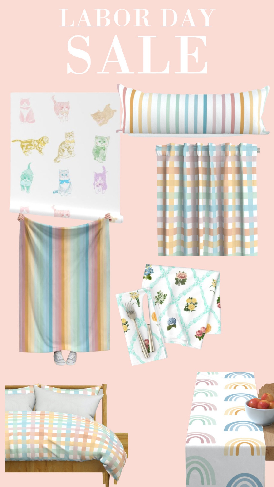 Spoonflower rainbow items I designed! All on sale for Labor Day! 

#LTKhome #LTKSale