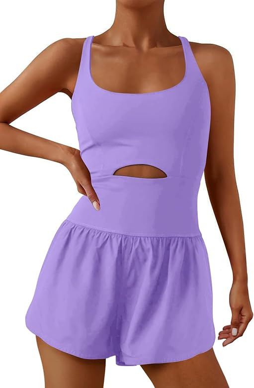 ReachMe Womens Running Onesie Workout Rompers Athletic Romper One Piece Outfits Exercise Jumpsuit... | Amazon (US)